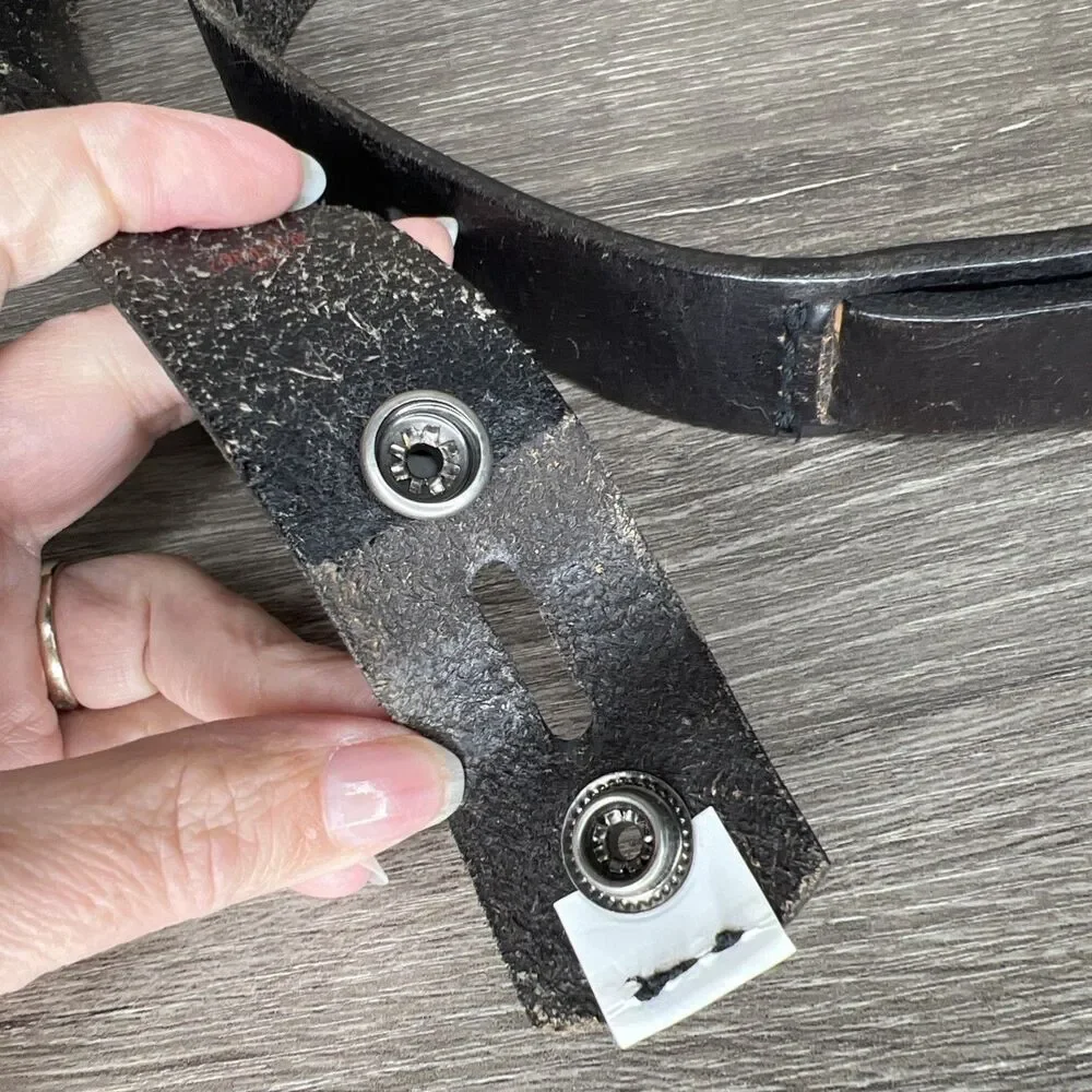 Vintage LUCKY BRAND Belt Black Small  (32-37 in) Leather NO BUCKLE Grunge Rock